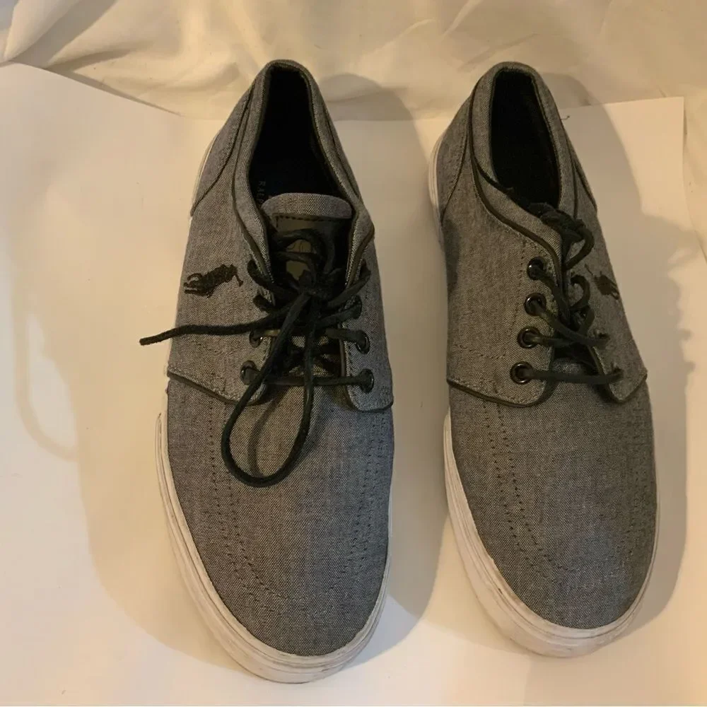POLO RALPH LAUREN FAXON LOW Men size 8 D Light-Grey Nylon Casual Shoes